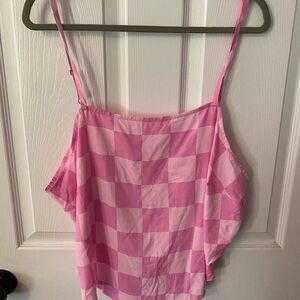 Grayson Threads Pink Checkered Satin Camisole